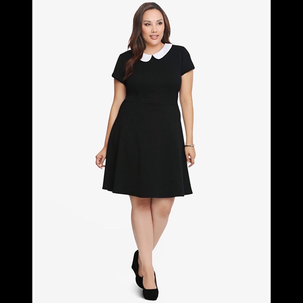 Torrid textured skater dress with Peter Pan collar